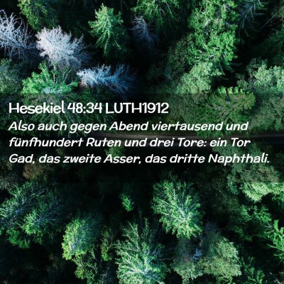 Picture 02 - Hesekiel 48:34 LUTH1912 - Also auch gegen Abend viertausend und - Bible Verse Picture