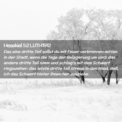 Picture 02 - Hesekiel 5:2 LUTH1912 - Das eine dritte Teil sollst du mit Feuer - Bible Verse Picture