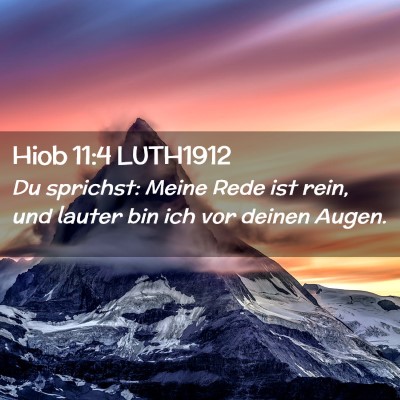 Picture 02 - Hiob 11:4 LUTH1912 - Du sprichst: Meine Rede ist rein, und lauter bin - Bible Verse Picture