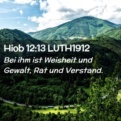 Picture 02 - Hiob 12:13 LUTH1912 - Bei ihm ist Weisheit und Gewalt, Rat und - Bible Verse Picture