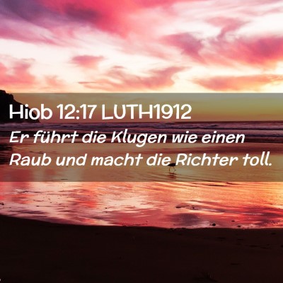 Picture 02 - Hiob 12:17 LUTH1912 - Er führt die Klugen wie einen Raub und macht die - Bible Verse Picture