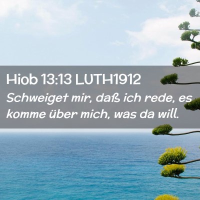 Picture 02 - Hiob 13:13 LUTH1912 - Schweiget mir, daß ich rede, es komme über - Bible Verse Picture