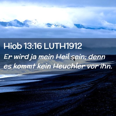 Picture 02 - Hiob 13:16 LUTH1912 - Er wird ja mein Heil sein; denn es kommt kein - Bible Verse Picture