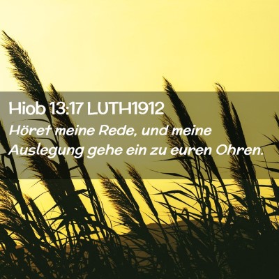 Picture 02 - Hiob 13:17 LUTH1912 - Höret meine Rede, und meine Auslegung gehe ein - Bible Verse Picture