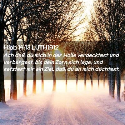 Picture 02 - Hiob 14:13 LUTH1912 - Ach daß du mich in der Hölle verdecktest und - Bible Verse Picture