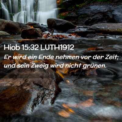 Picture 02 - Hiob 15:32 LUTH1912 - Er wird ein Ende nehmen vor der Zeit; und sein - Bible Verse Picture