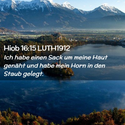 Picture 02 - Hiob 16:15 LUTH1912 - Ich habe einen Sack um meine Haut genäht und - Bible Verse Picture