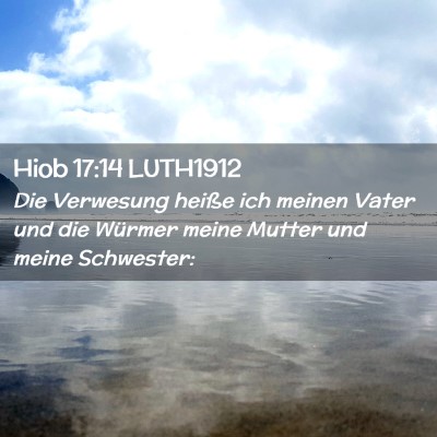 Picture 02 - Hiob 17:14 LUTH1912 - Die Verwesung heiße ich meinen Vater und die - Bible Verse Picture
