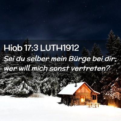 Picture 02 - Hiob 17:3 LUTH1912 - Sei du selber mein Bürge bei dir; wer will mich - Bible Verse Picture