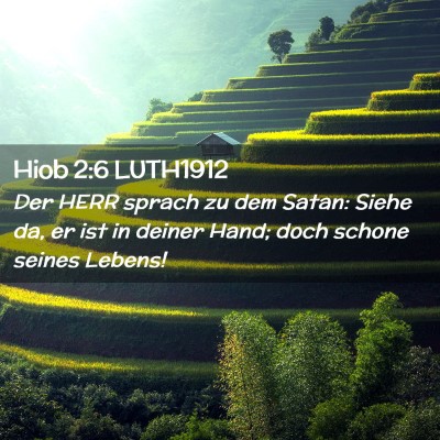 Picture 02 - Hiob 2:6 LUTH1912 - Der HERR sprach zu dem Satan: Siehe da, er ist in - Bible Verse Picture