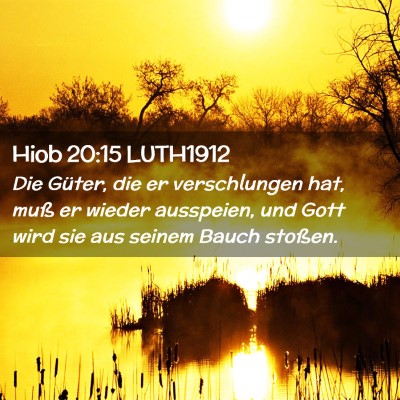 Picture 02 - Hiob 20:15 LUTH1912 - Die Güter, die er verschlungen hat, muß er - Bible Verse Picture