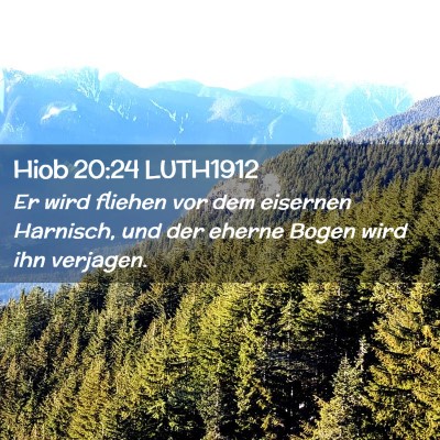 Picture 02 - Hiob 20:24 LUTH1912 - Er wird fliehen vor dem eisernen Harnisch, und - Bible Verse Picture