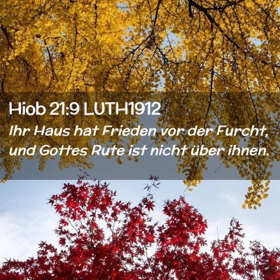 Picture 02 - Hiob 21:9 LUTH1912 - Ihr Haus hat Frieden vor der Furcht, und Gottes - Bible Verse Picture