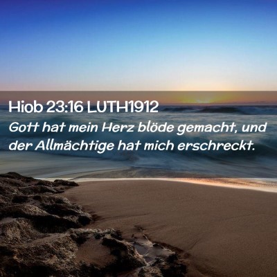 Picture 02 - Hiob 23:16 LUTH1912 - Gott hat mein Herz blöde gemacht, und der - Bible Verse Picture