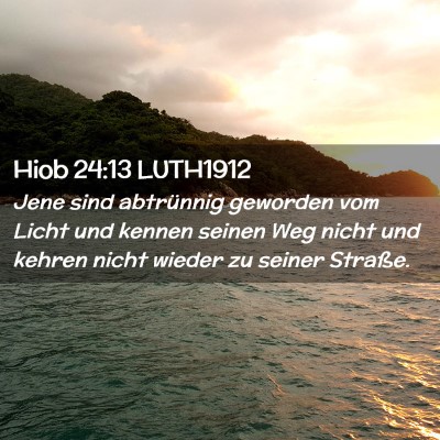 Picture 02 - Hiob 24:13 LUTH1912 - Jene sind abtrünnig geworden vom Licht und - Bible Verse Picture