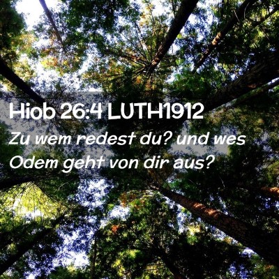 Picture 02 - Hiob 26:4 LUTH1912 - Zu wem redest du? und wes Odem geht von dir - Bible Verse Picture