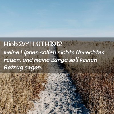 Picture 02 - Hiob 27:4 LUTH1912 - meine Lippen sollen nichts Unrechtes reden, und - Bible Verse Picture