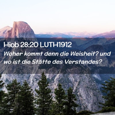 Picture 02 - Hiob 28:20 LUTH1912 - Woher kommt denn die Weisheit? und wo ist die - Bible Verse Picture