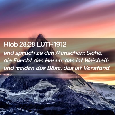 Picture 02 - Hiob 28:28 LUTH1912 - und sprach zu den Menschen: Siehe, die Furcht des - Bible Verse Picture