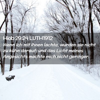 Picture 02 - Hiob 29:24 LUTH1912 - Wenn ich mit ihnen lachte, wurden sie nicht zu - Bible Verse Picture