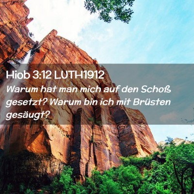 Picture 02 - Hiob 3:12 LUTH1912 - Warum hat man mich auf den Schoß gesetzt? Warum - Bible Verse Picture