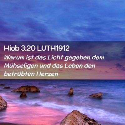 Picture 02 - Hiob 3:20 LUTH1912 - Warum ist das Licht gegeben dem Mühseligen und - Bible Verse Picture