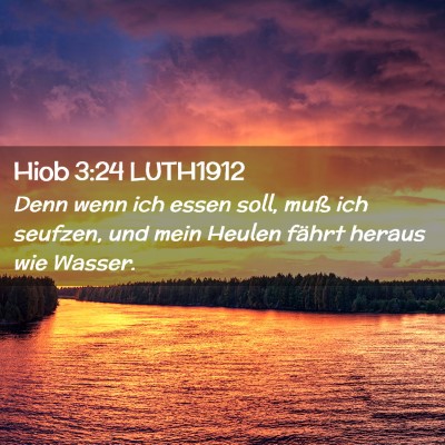 Picture 02 - Hiob 3:24 LUTH1912 - Denn wenn ich essen soll, muß ich seufzen, und - Bible Verse Picture