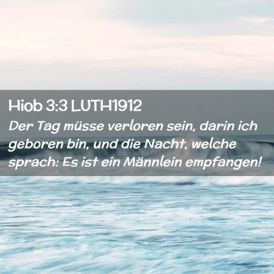 Picture 02 - Hiob 3:3 LUTH1912 - Der Tag müsse verloren sein, darin ich geboren - Bible Verse Picture