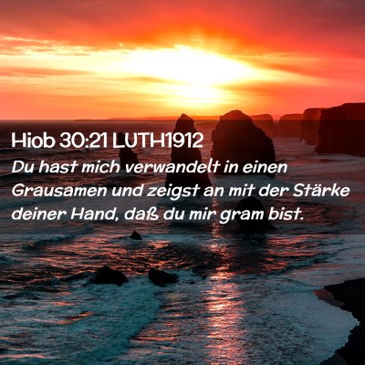 Picture 02 - Hiob 30:21 LUTH1912 - Du hast mich verwandelt in einen Grausamen und - Bible Verse Picture
