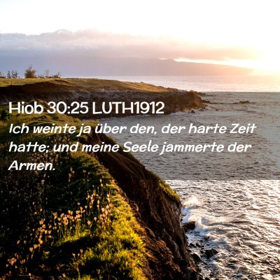 Picture 02 - Hiob 30:25 LUTH1912 - Ich weinte ja über den, der harte Zeit hatte; - Bible Verse Picture