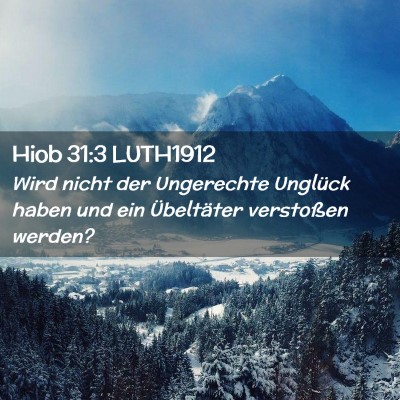 Picture 02 - Hiob 31:3 LUTH1912 - Wird nicht der Ungerechte Unglück haben und ein - Bible Verse Picture