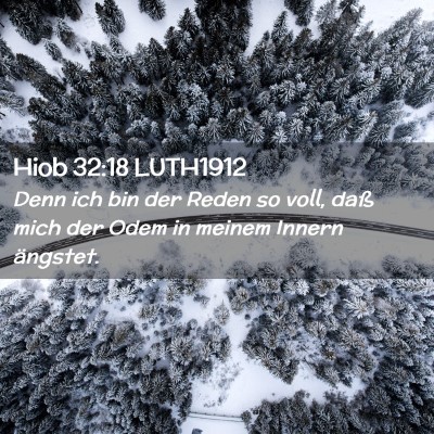 Picture 02 - Hiob 32:18 LUTH1912 - Denn ich bin der Reden so voll, daß mich der - Bible Verse Picture