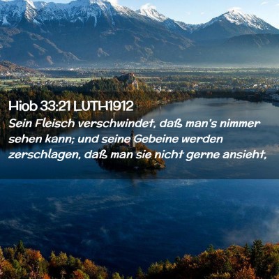Picture 02 - Hiob 33:21 LUTH1912 - Sein Fleisch verschwindet, daß man's nimmer - Bible Verse Picture