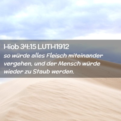 Picture 02 - Hiob 34:15 LUTH1912 - so würde alles Fleisch miteinander vergehen, und - Bible Verse Picture