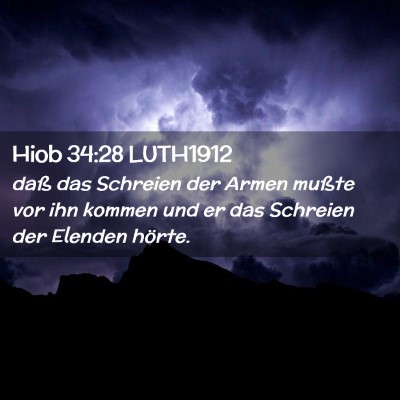 Picture 02 - Hiob 34:28 LUTH1912 - daß das Schreien der Armen mußte vor ihn kommen - Bible Verse Picture