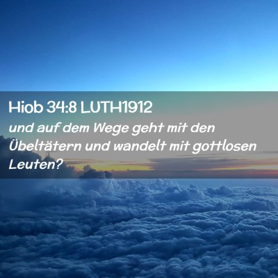 Picture 02 - Hiob 34:8 LUTH1912 - und auf dem Wege geht mit den Übeltätern und - Bible Verse Picture