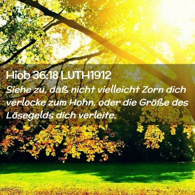 Picture 02 - Hiob 36:18 LUTH1912 - Siehe zu, daß nicht vielleicht Zorn dich - Bible Verse Picture