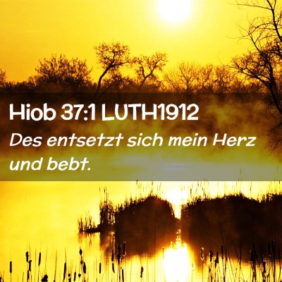Picture 02 - Hiob 37:1 LUTH1912 - Des entsetzt sich mein Herz und - Bible Verse Picture