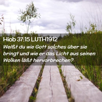 Picture 02 - Hiob 37:15 LUTH1912 - Weißt du wie Gott solches über sie bringt und - Bible Verse Picture