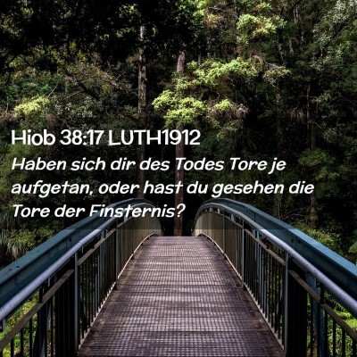 Picture 02 - Hiob 38:17 LUTH1912 - Haben sich dir des Todes Tore je aufgetan, oder - Bible Verse Picture