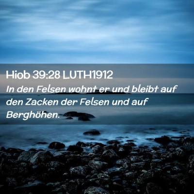 Picture 02 - Hiob 39:28 LUTH1912 - In den Felsen wohnt er und bleibt auf den Zacken - Bible Verse Picture