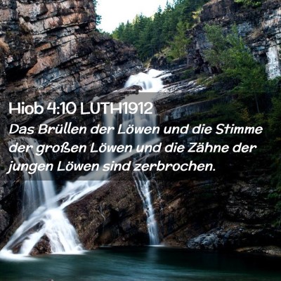 Picture 02 - Hiob 4:10 LUTH1912 - Das Brüllen der Löwen und die Stimme der - Bible Verse Picture