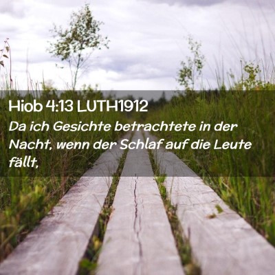 Picture 02 - Hiob 4:13 LUTH1912 - Da ich Gesichte betrachtete in der Nacht, wenn - Bible Verse Picture