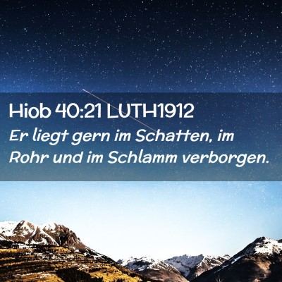 Picture 02 - Hiob 40:21 LUTH1912 - Er liegt gern im Schatten, im Rohr und im Schlamm - Bible Verse Picture
