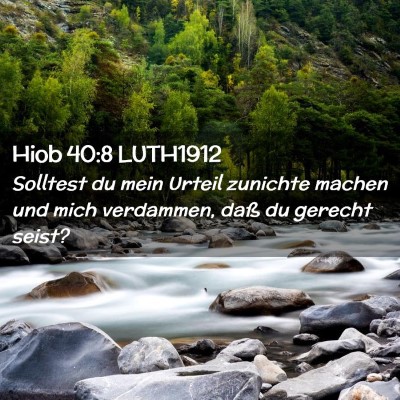 Picture 02 - Hiob 40:8 LUTH1912 - Solltest du mein Urteil zunichte machen und mich - Bible Verse Picture