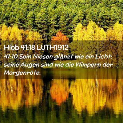 Picture 02 - Hiob 41:18 LUTH1912 - 41:10 Sein Niesen glänzt wie ein Licht; seine - Bible Verse Picture