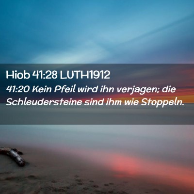 Picture 02 - Hiob 41:28 LUTH1912 - 41:20 Kein Pfeil wird ihn verjagen; die - Bible Verse Picture