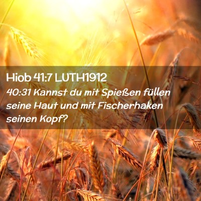Picture 02 - Hiob 41:7 LUTH1912 - 40:31 Kannst du mit Spießen füllen seine Haut - Bible Verse Picture