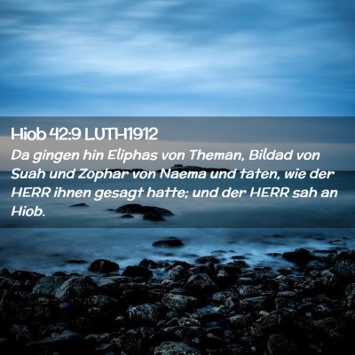 Picture 02 - Hiob 42:9 LUTH1912 - Da gingen hin Eliphas von Theman, Bildad von Suah - Bible Verse Picture