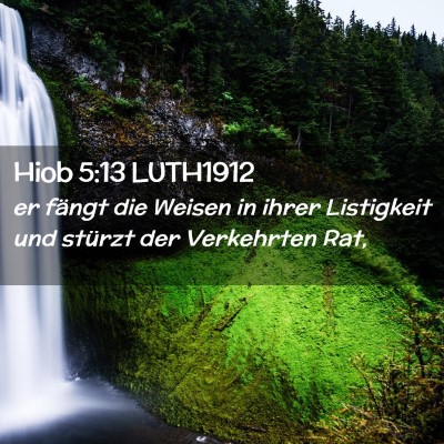 Picture 02 - Hiob 5:13 LUTH1912 - er fängt die Weisen in ihrer Listigkeit und - Bible Verse Picture